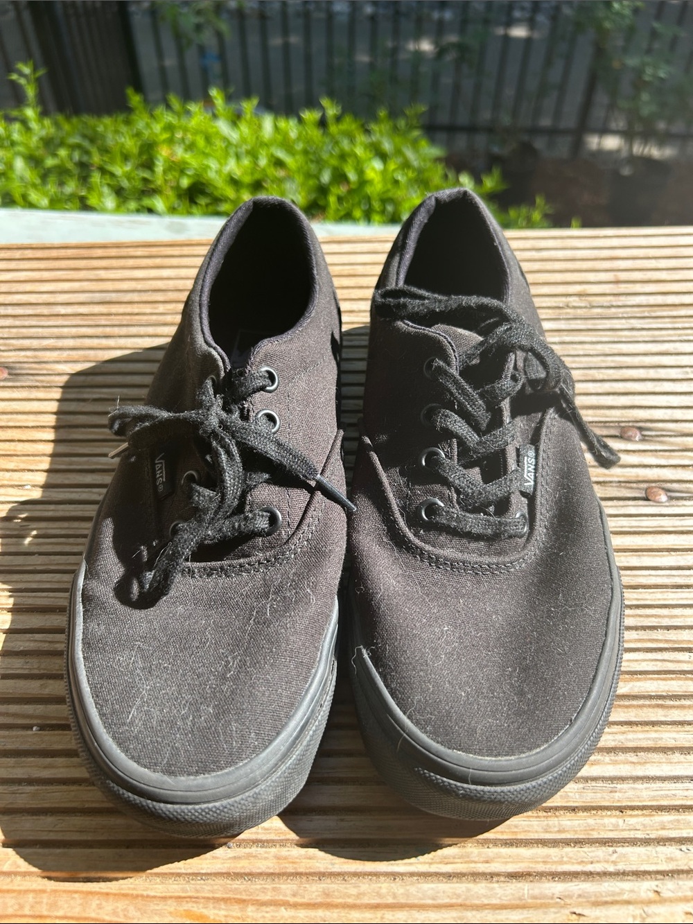 Vans Black Canvas Lace-Up Sneakers